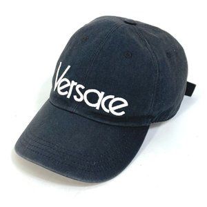 VERSACE logo Hat cap cotton Black/White